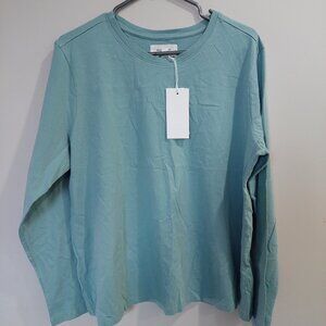 NEW  Hudson North Dark Teal Long Sleeve Top ORGANIC COTTON Size 1X.